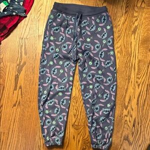 Disney Lilo & Stitch Purple Patterned Jogger Sweatpants Small
